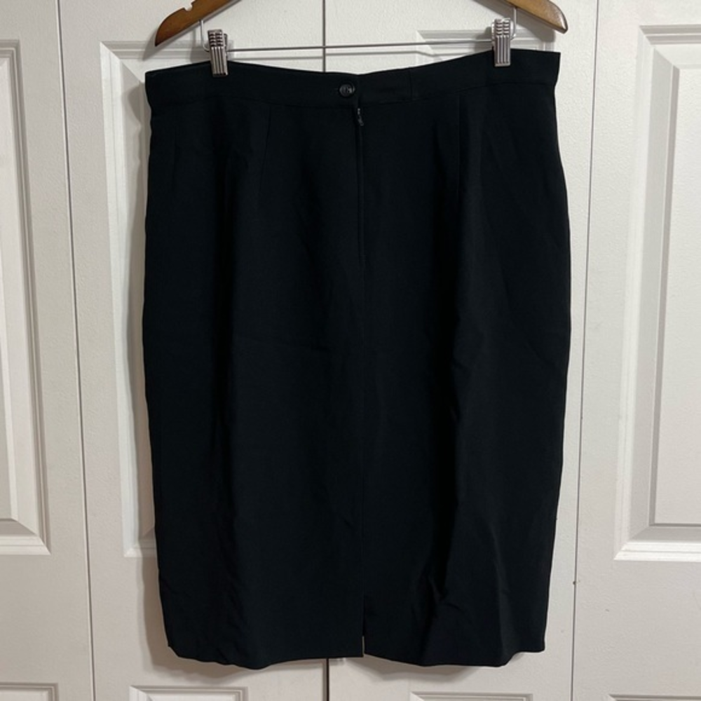 Valentino‎ Miss V Vintage Black Pencil Skirt Made in Italy Size 16 50 High Waist